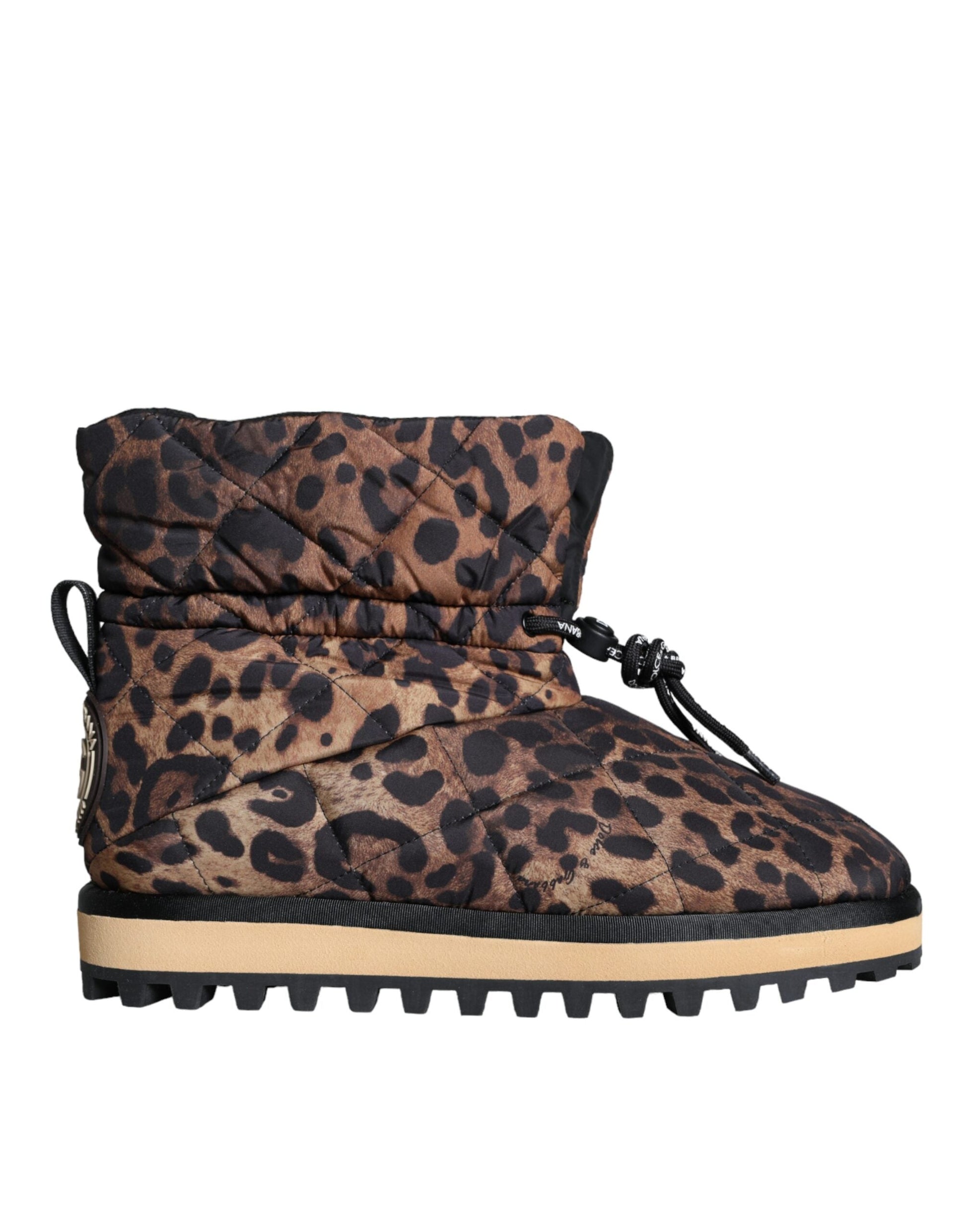 Dolce & Gabbana Brown Leopard Ankle Boots Padded Shoes - EU44/US11