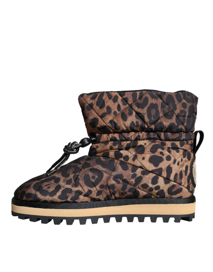 Dolce & Gabbana Brown Leopard Ankle Boots Padded Shoes - EU44/US11