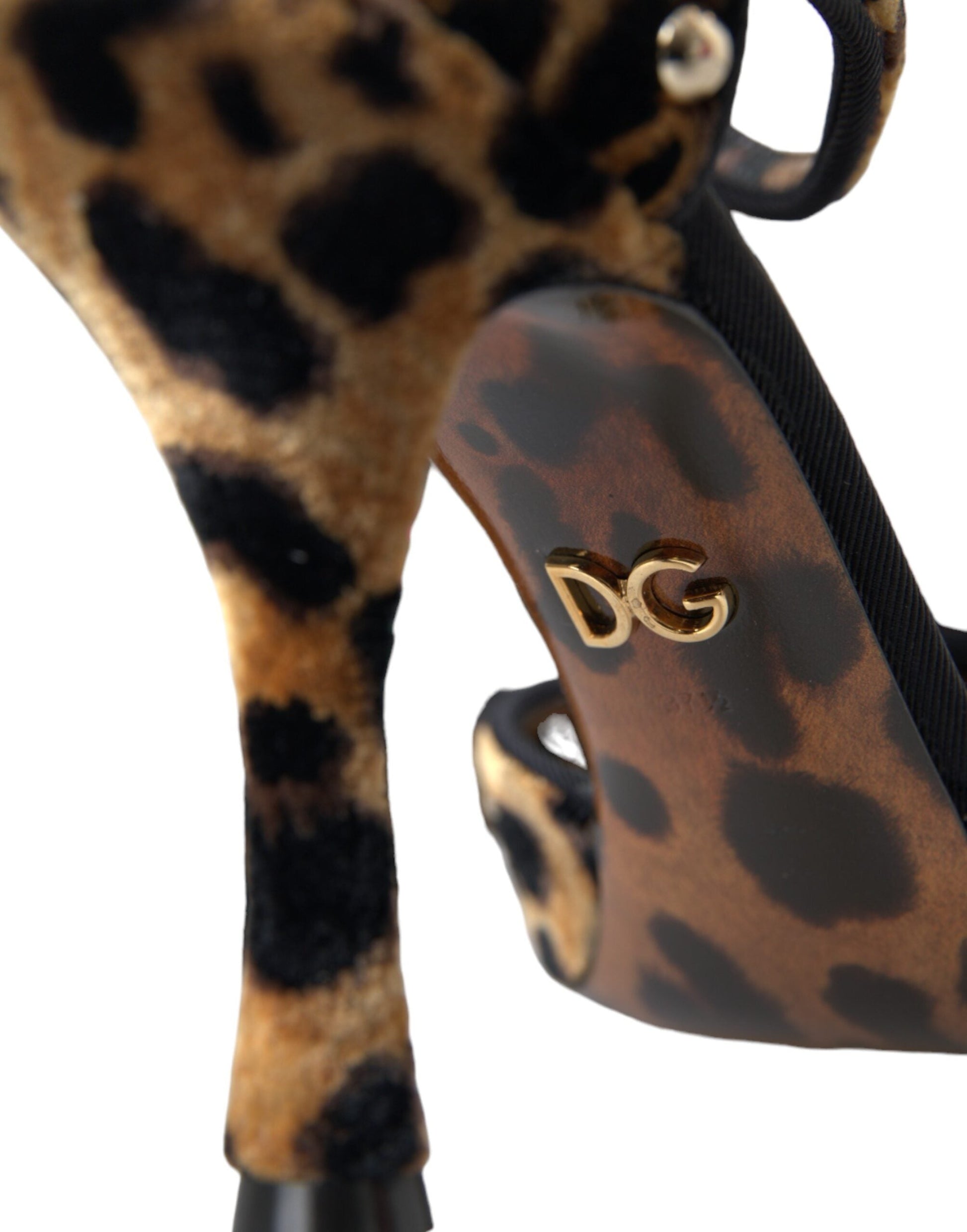 Dolce & Gabbana Brown Leopard Floral Crystal Mary Janes Pumps Shoes - EU37.5/US7