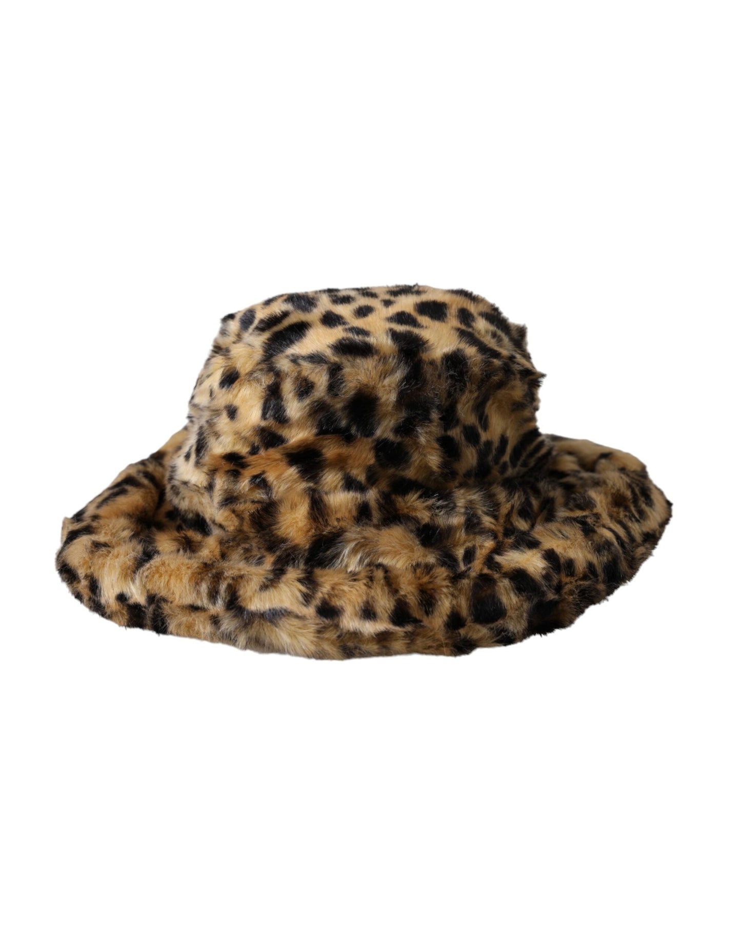 Dolce & Gabbana Brown Leopard Fur Women Bucket Hat - 57 cm|S