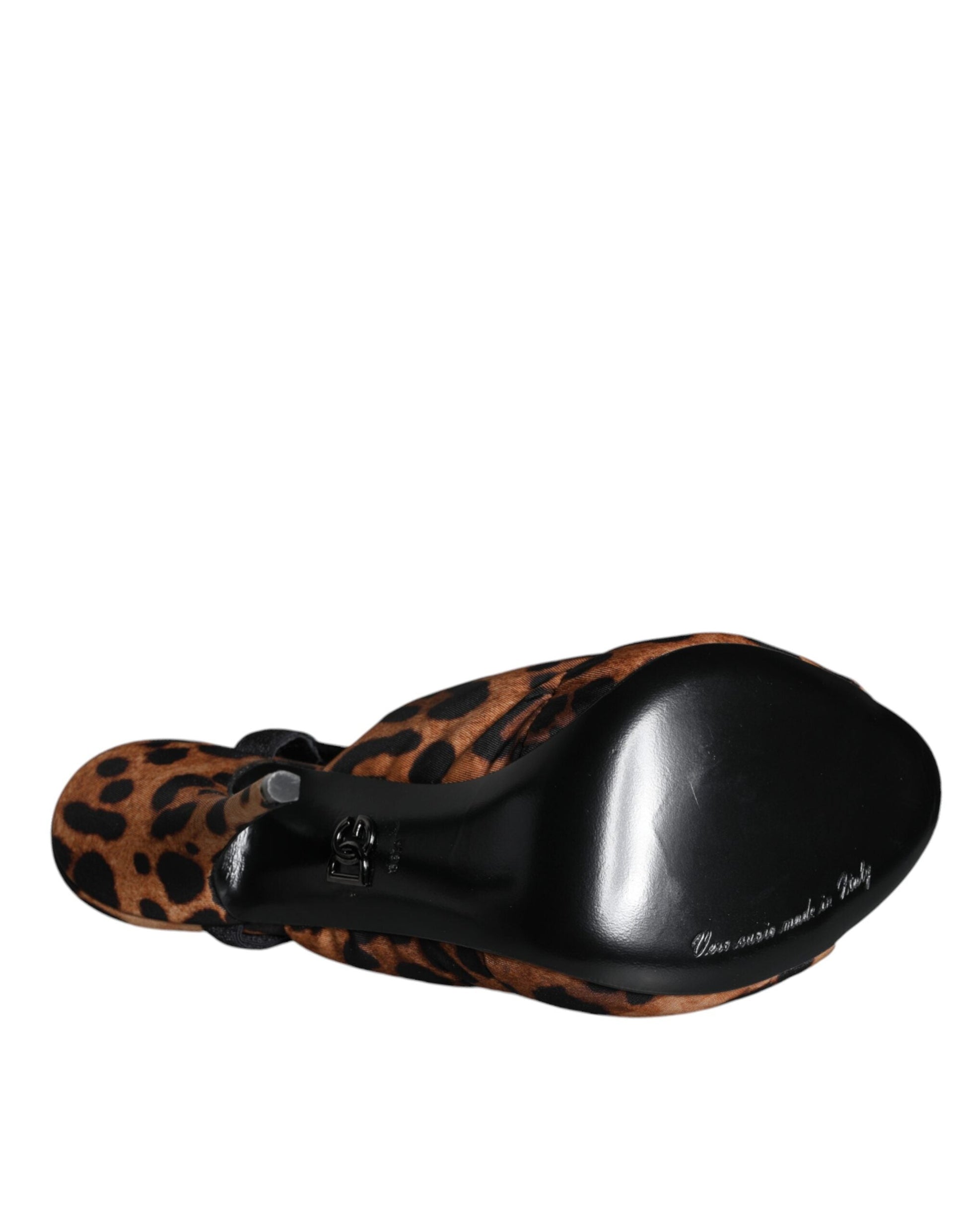 Dolce & Gabbana Brown Leopard Keira Slingback Sandals Shoes - EU36.5/US6.5