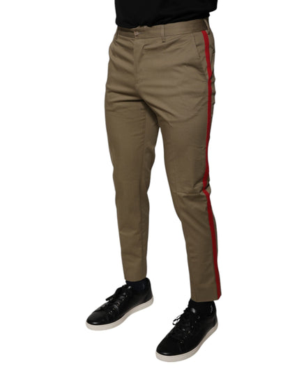 Dolce & Gabbana Brown Logo Men Casual Tapered Pants - IT46 | S