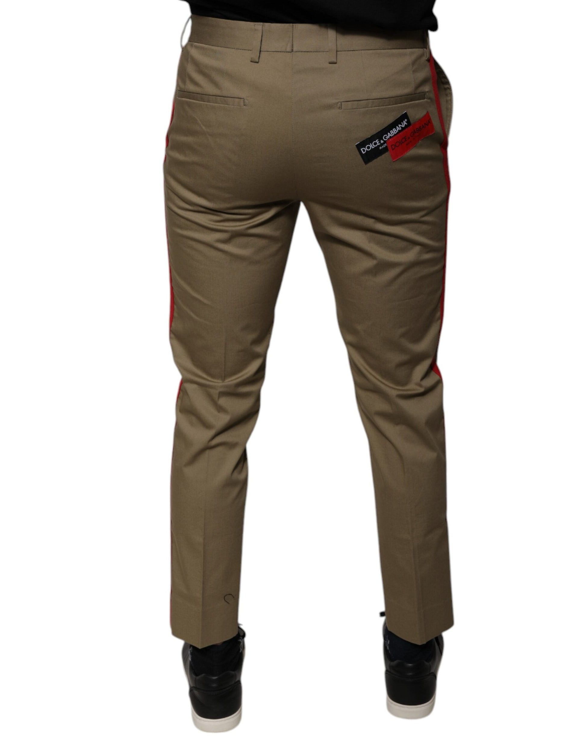 Dolce & Gabbana Brown Logo Men Casual Tapered Pants - IT46 | S