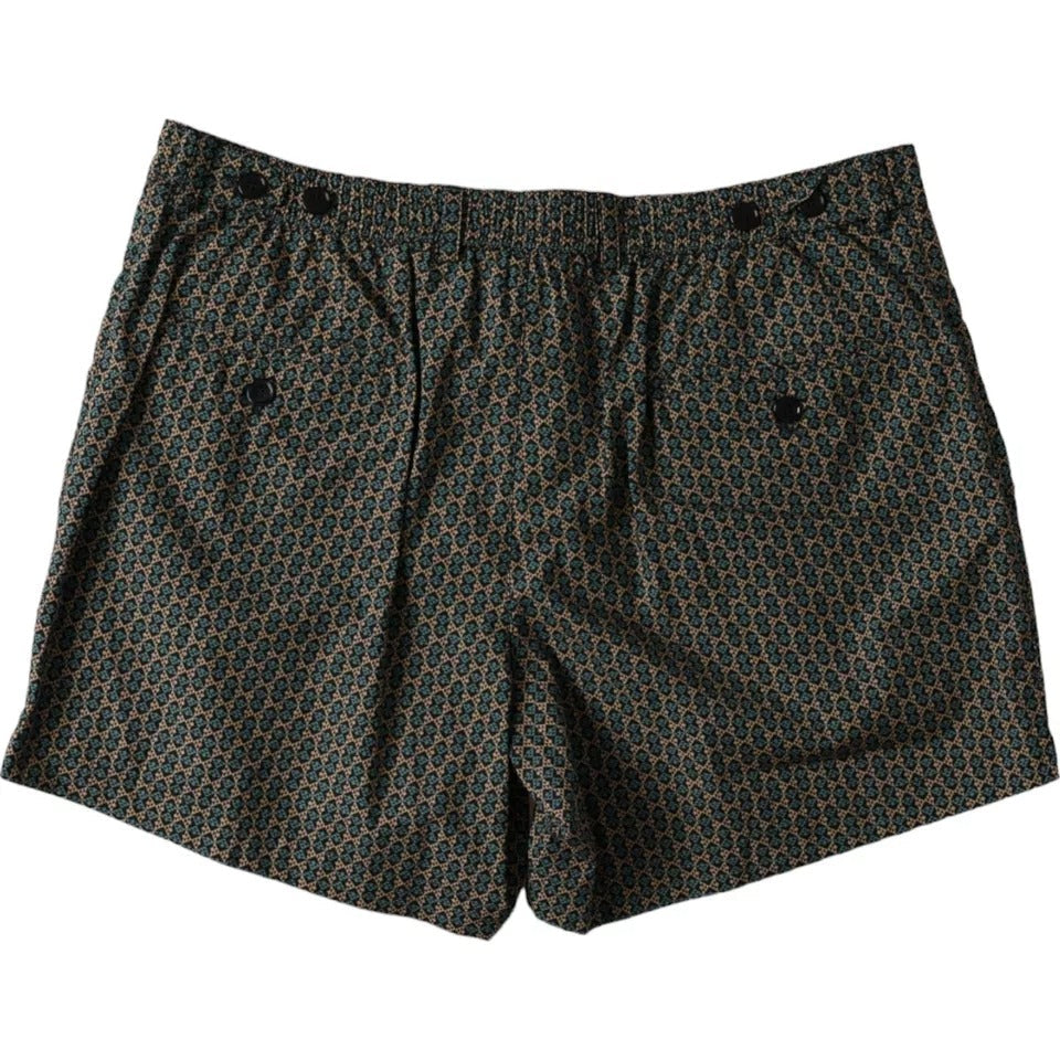 Dolce & Gabbana Brown Patterned Beachwear Swim Shorts Swimwear - IT4 | S