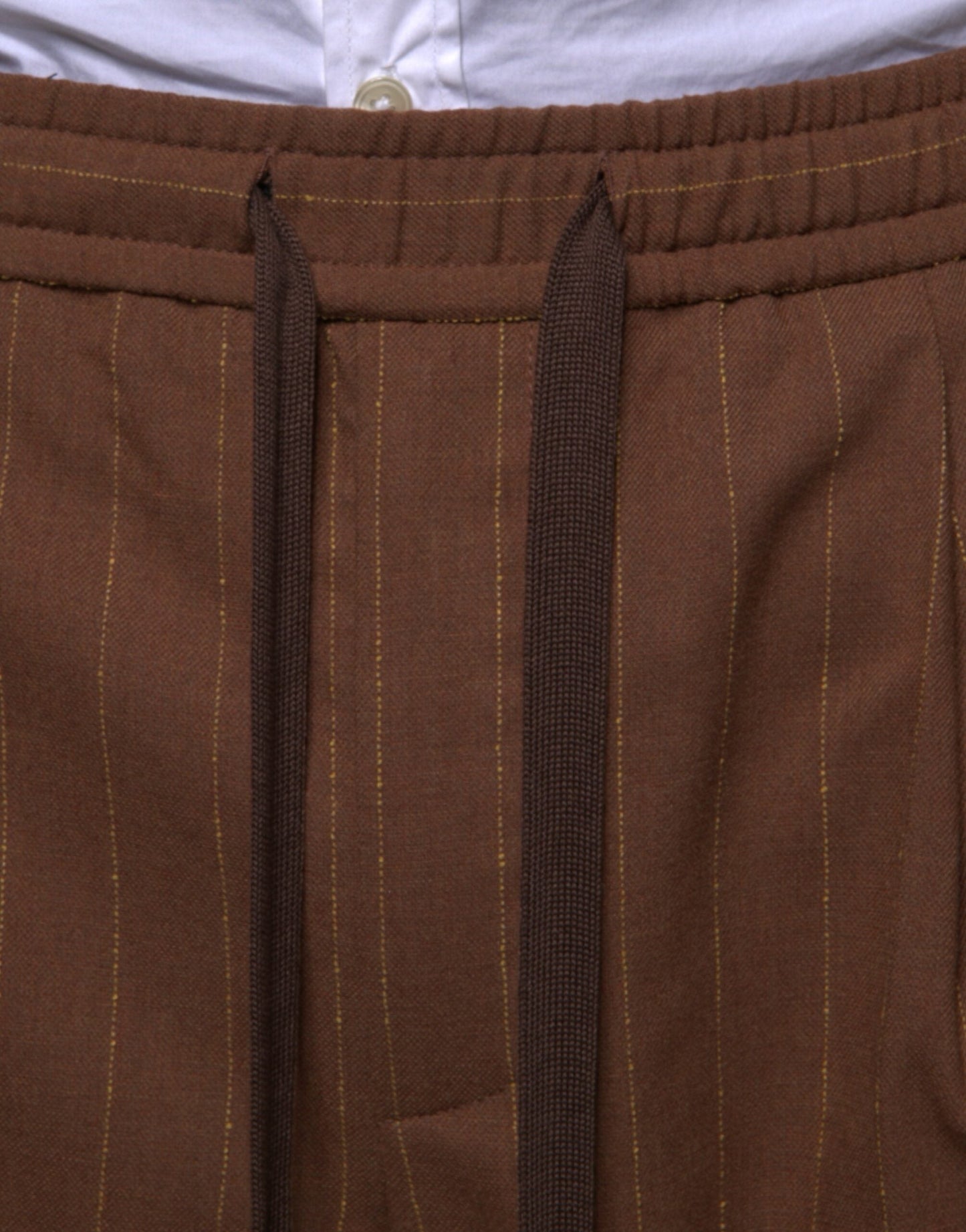 Dolce & Gabbana Brown Stripes Skinny Men Dress Pants - IT48 | M