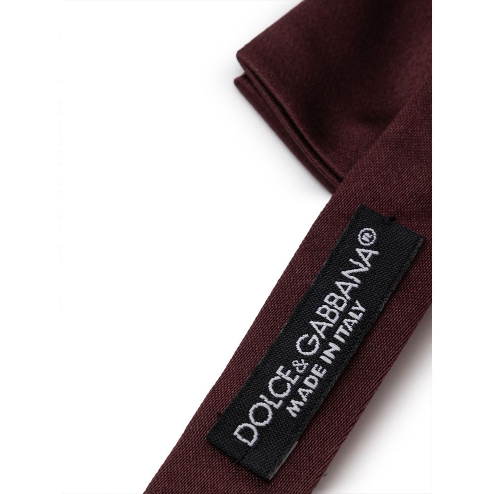 Dolce & Gabbana Burgundy Silk Ties & Bowty - One Size