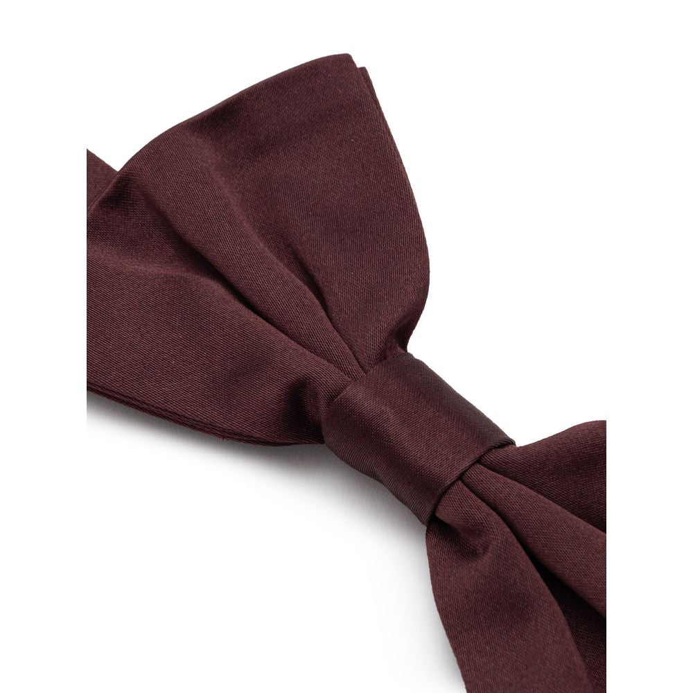 Dolce & Gabbana Burgundy Silk Ties & Bowty - One Size