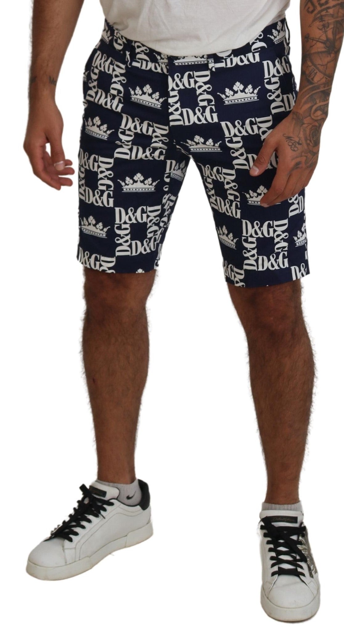 Dolce & Gabbana Casual Crown Print Chinos Shorts