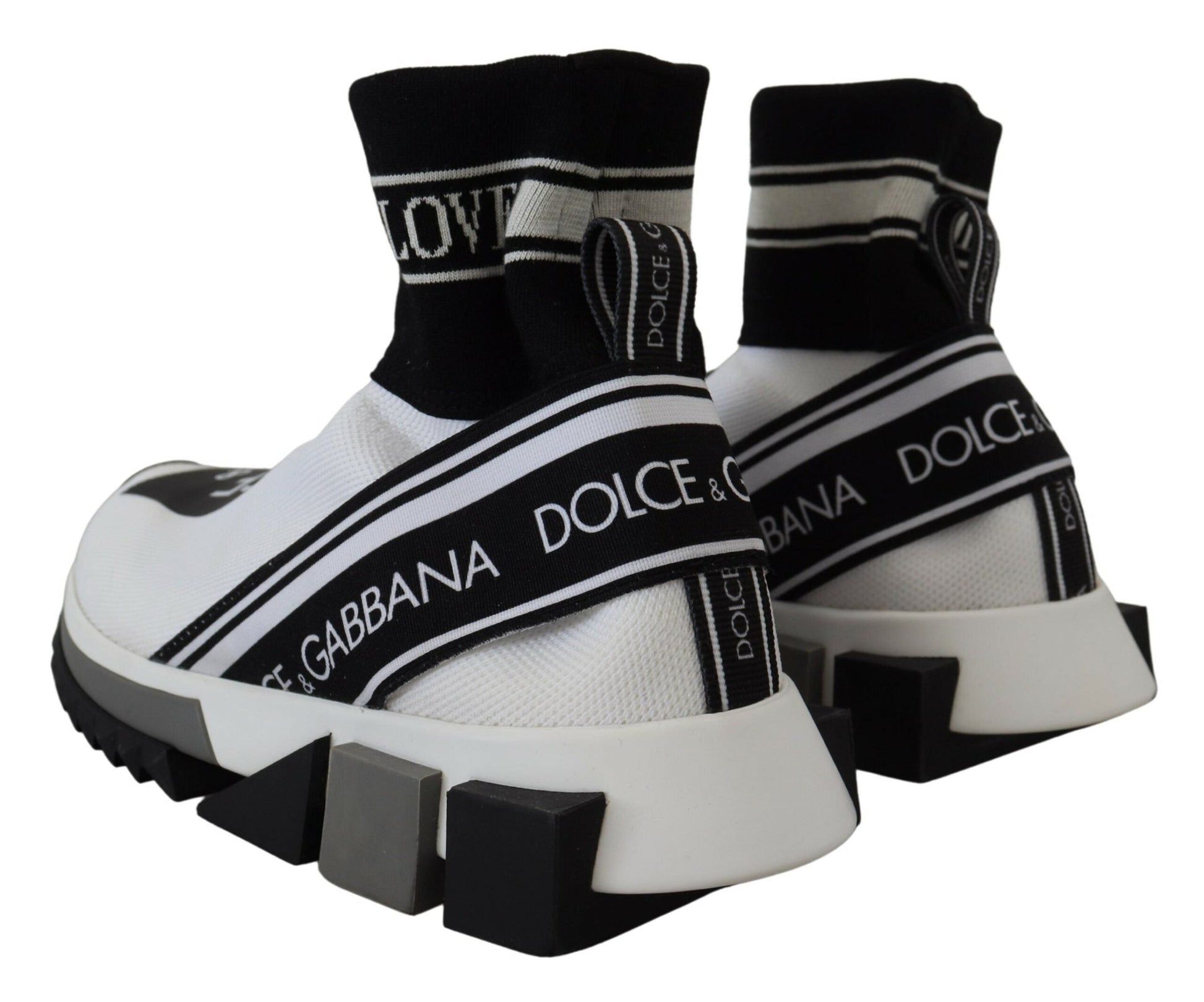 Dolce & Gabbana Chic Black and White Sorrento Slip-On Sneakers - EU36/US5.5