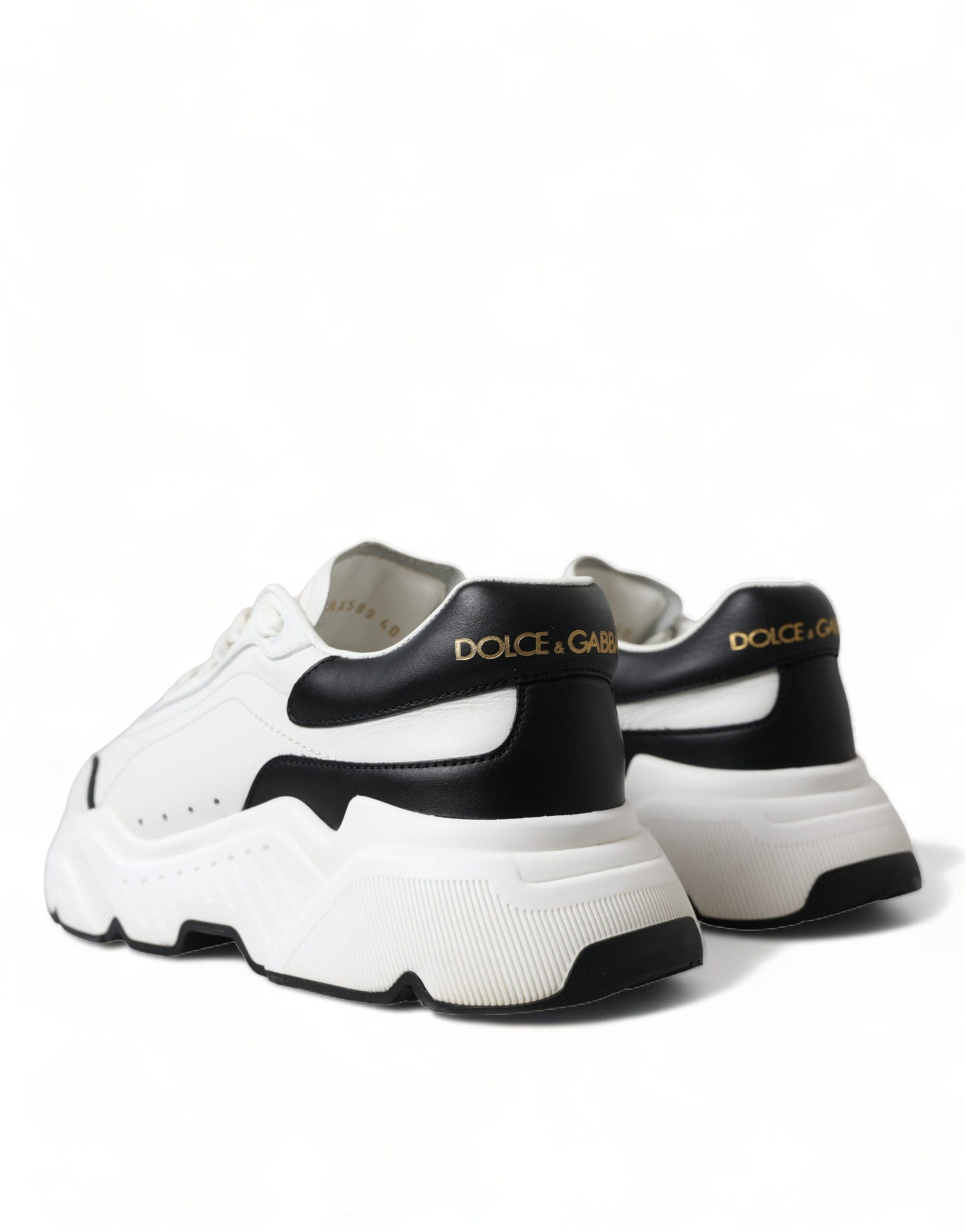 Dolce & Gabbana Chic Black & White Daymaster Leather Sneakers - EU40/US9.5