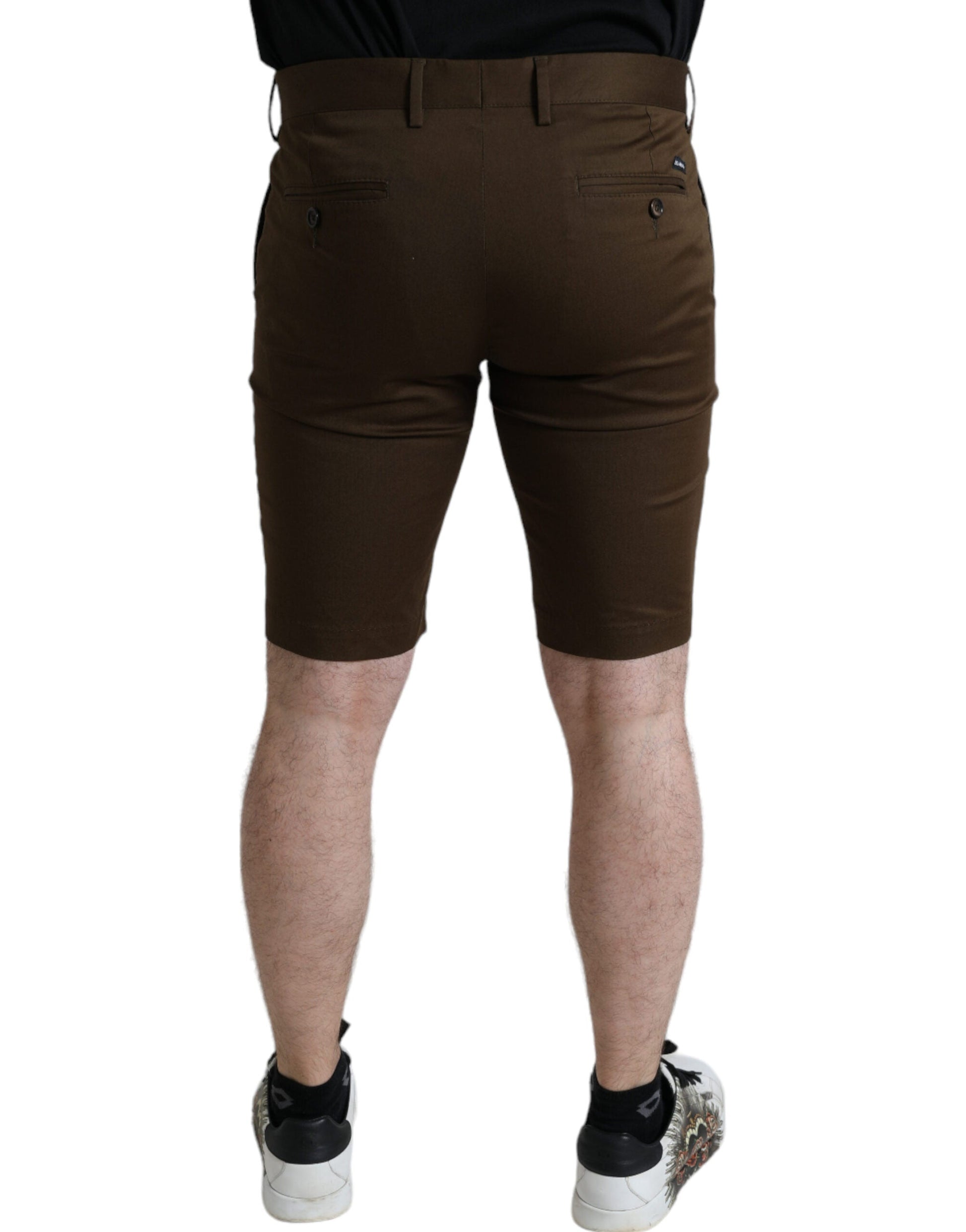 Dolce & Gabbana Chic Brown Bermuda Shorts with Logo Detail - IT44 | XS