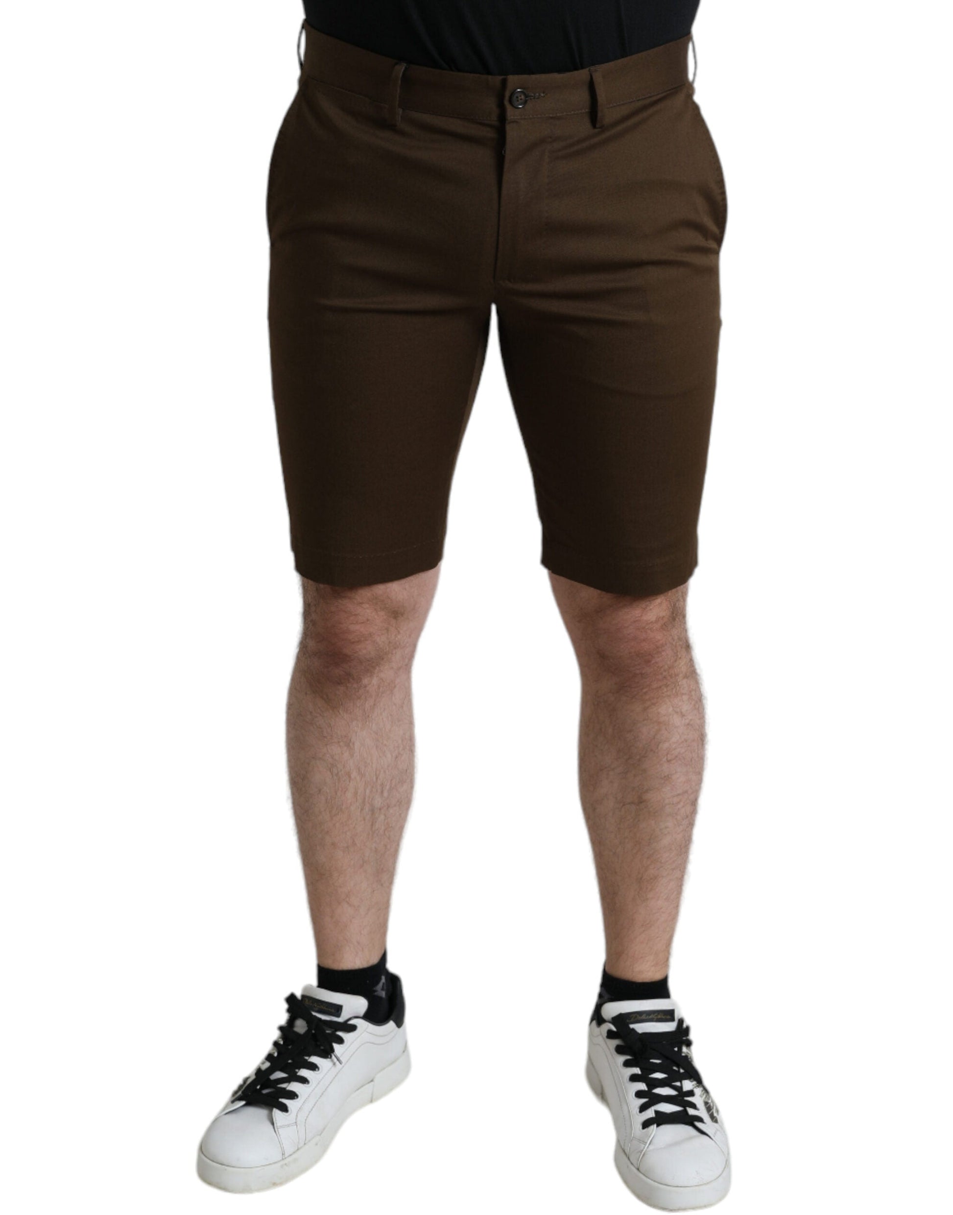 Dolce & Gabbana Chic Brown Bermuda Shorts with Logo Detail - IT44 | XS