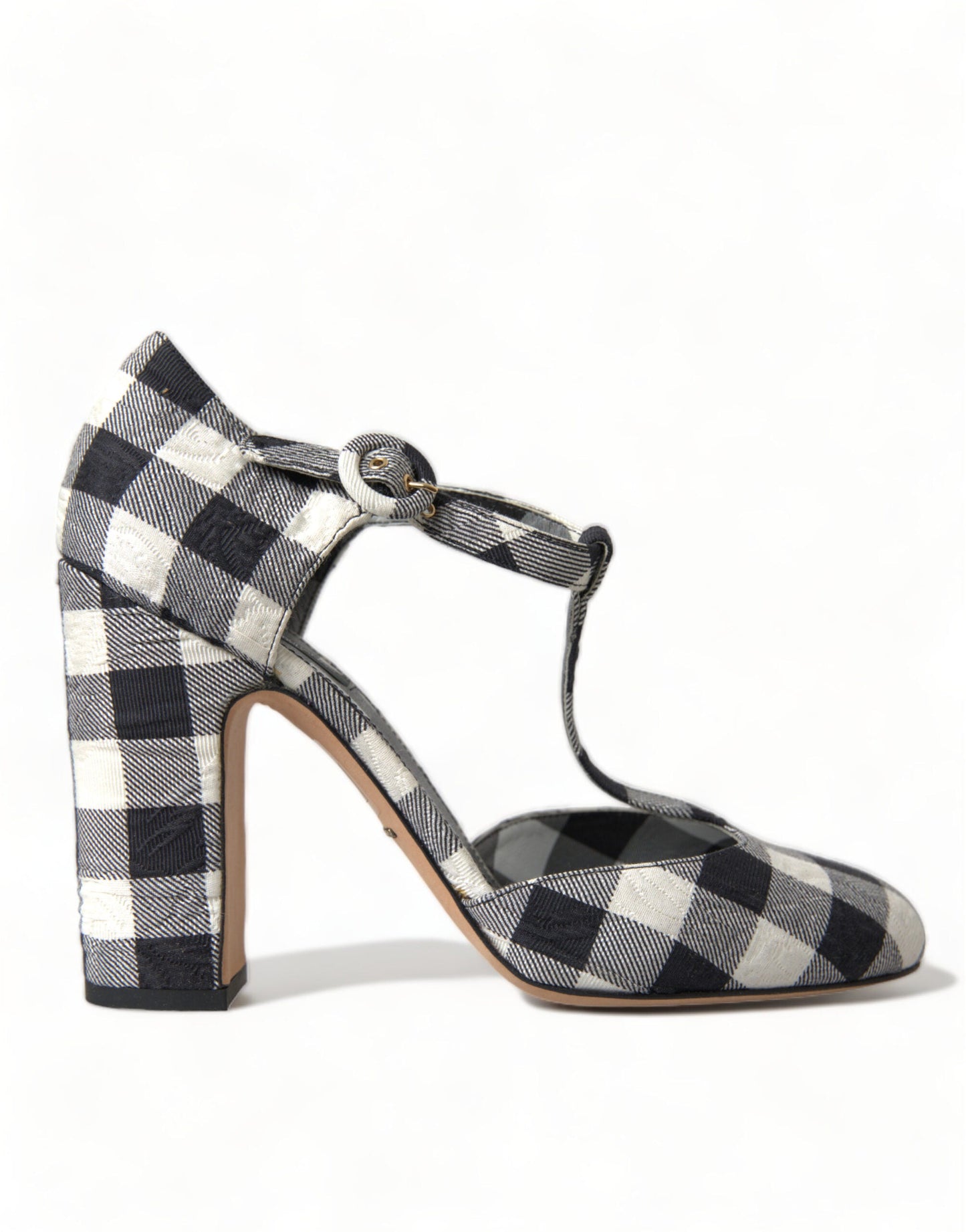 Dolce & Gabbana Chic Gingham T-Strap Pumps: Timeless Mary Jane Heels - EU40/US9.5