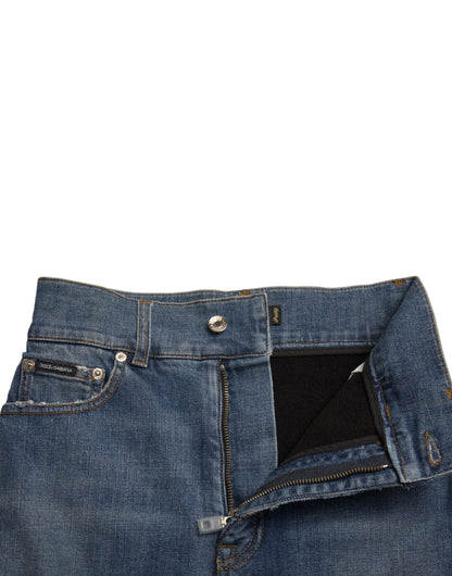 Dolce & Gabbana Chic High Waist Skinny Pants with Denim Shorts - IT40|S