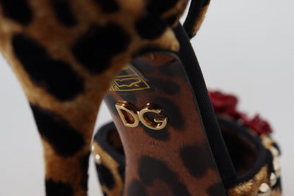 Dolce & Gabbana Chic Leopard Ankle Strap Sandal Heels - EU36/US5.5