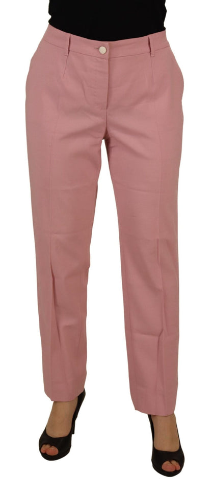 Dolce & Gabbana Chic MidWaist Virgin Wool Pink Pants - IT40|S