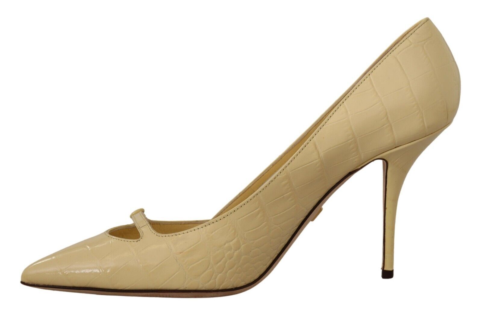 Dolce & Gabbana Chic Pointed Toe Leather Pumps in Sunshine Yellow - EU39/US8.5