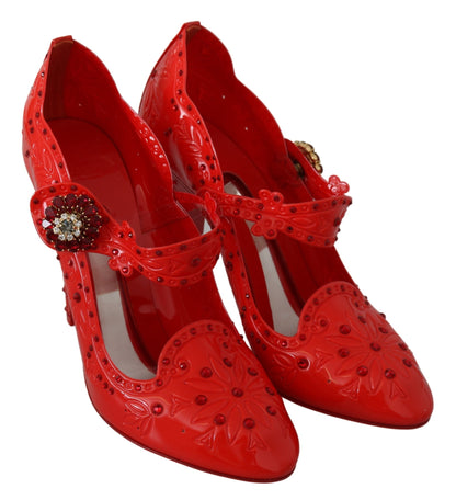 Dolce & Gabbana Chic Red Crystal Cinderella Pumps - EU40/US9.5