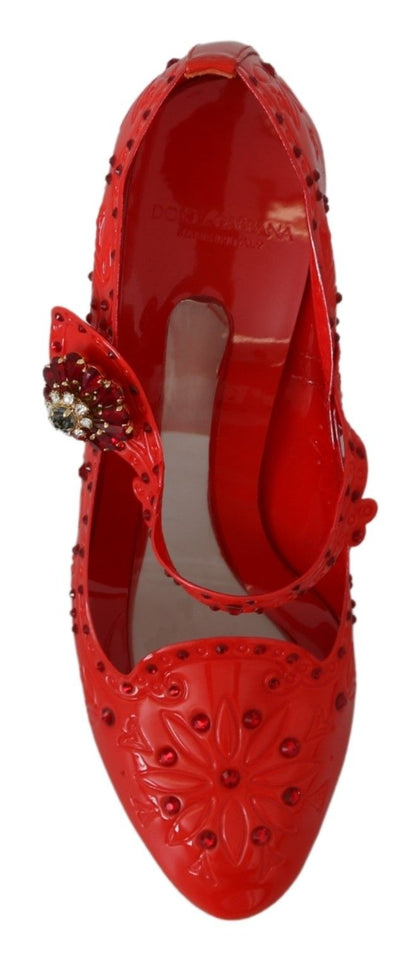 Dolce & Gabbana Chic Red Crystal Cinderella Pumps - EU40/US9.5