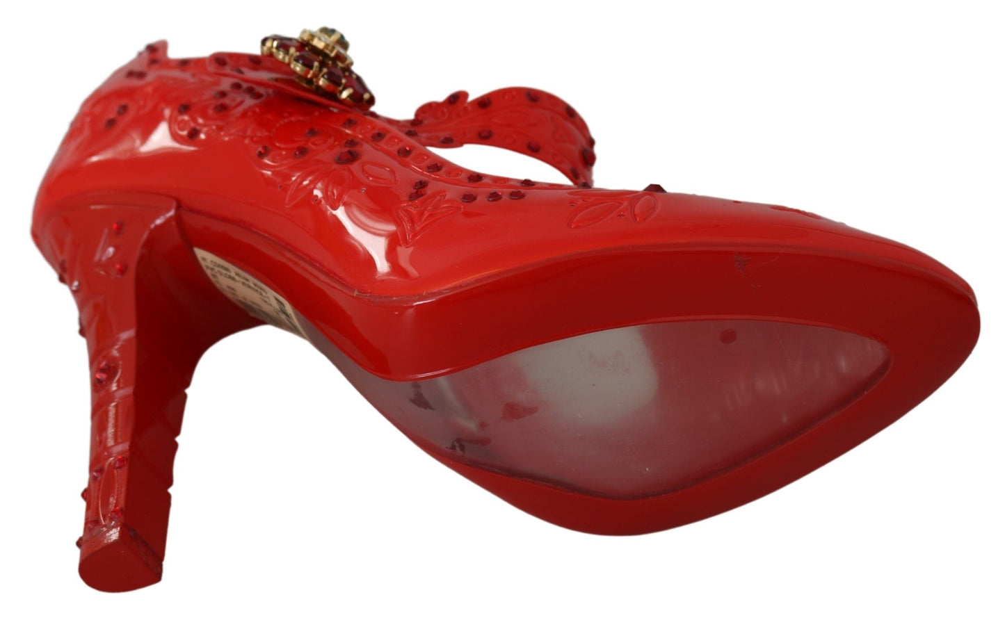 Dolce & Gabbana Chic Red Crystal Cinderella Pumps - EU40/US9.5