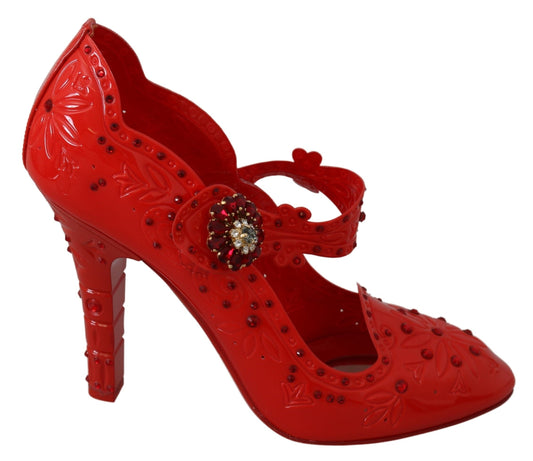 Dolce & Gabbana Chic Red Crystal Cinderella Pumps - EU40/US9.5