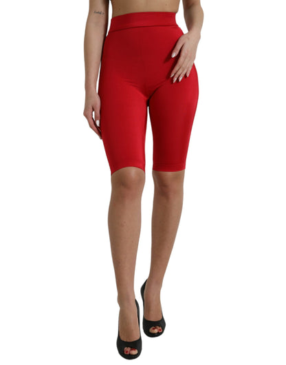 Dolce & Gabbana Chic Red High Waist Leggings Pants - IT40|S