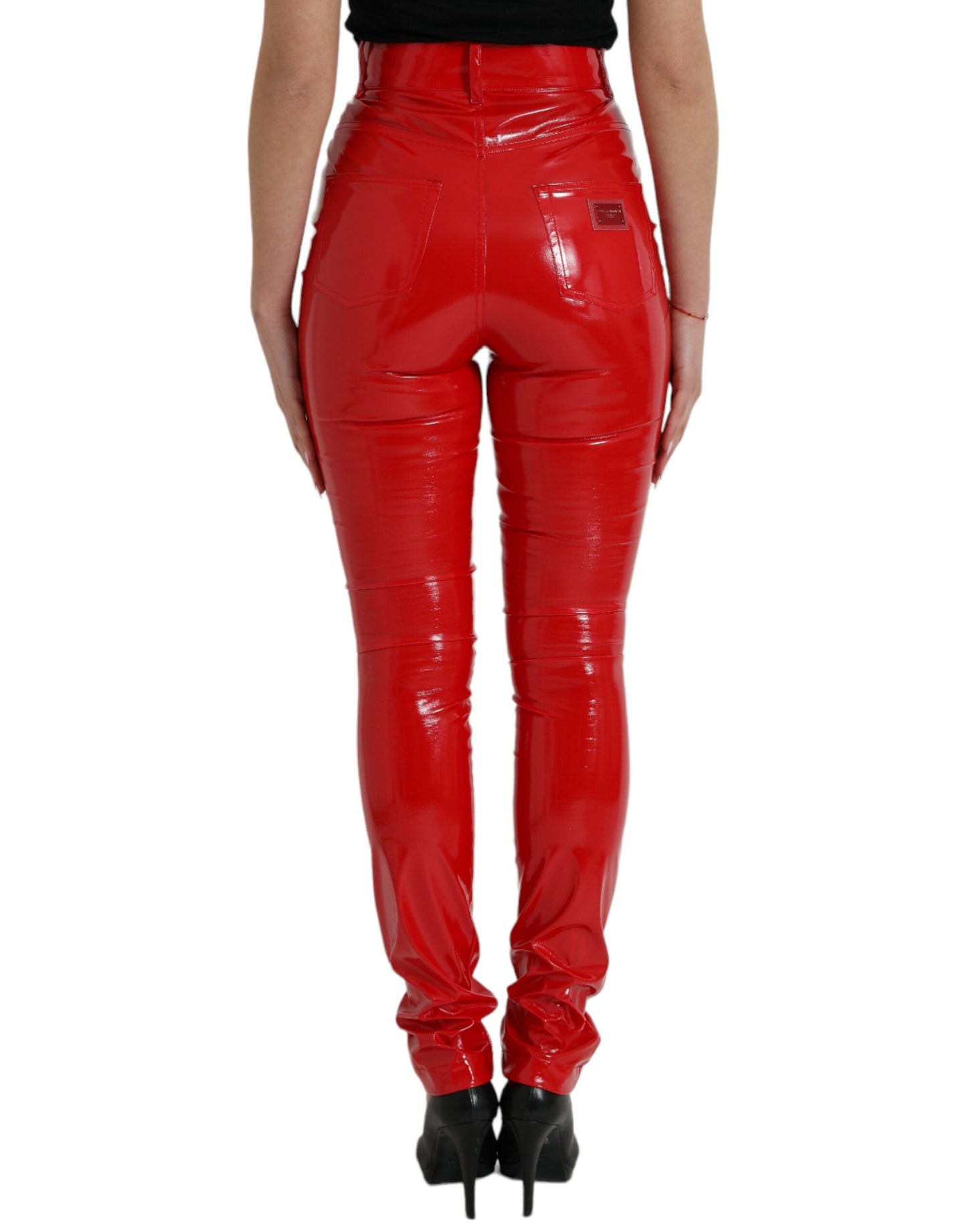 Dolce & Gabbana Chic Red High Waist Skinny Pants - IT40|S