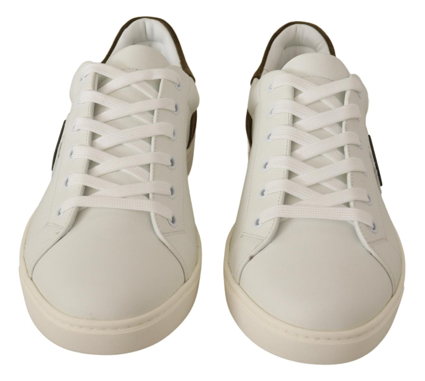 Dolce & Gabbana Chic White Leather Sneakers for Men - EU39.5/US6.5