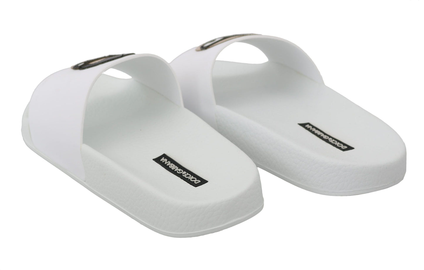 Dolce & Gabbana Chic White Slide Sandals - Luxury Summer Footwear - EU35/US4.5