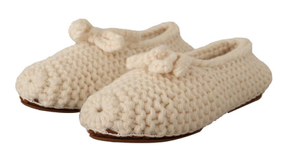 Dolce & Gabbana Chic Wool Knit Ballerina Flats