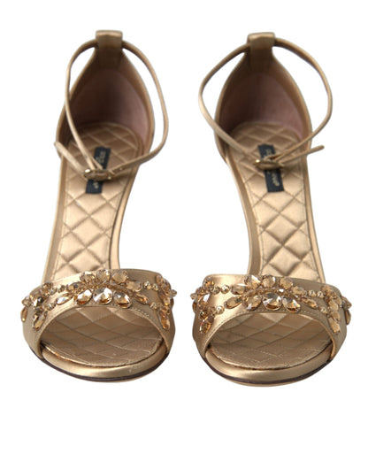 Dolce & Gabbana Crystal Embellished Heel Sandals - EU37/US6.5