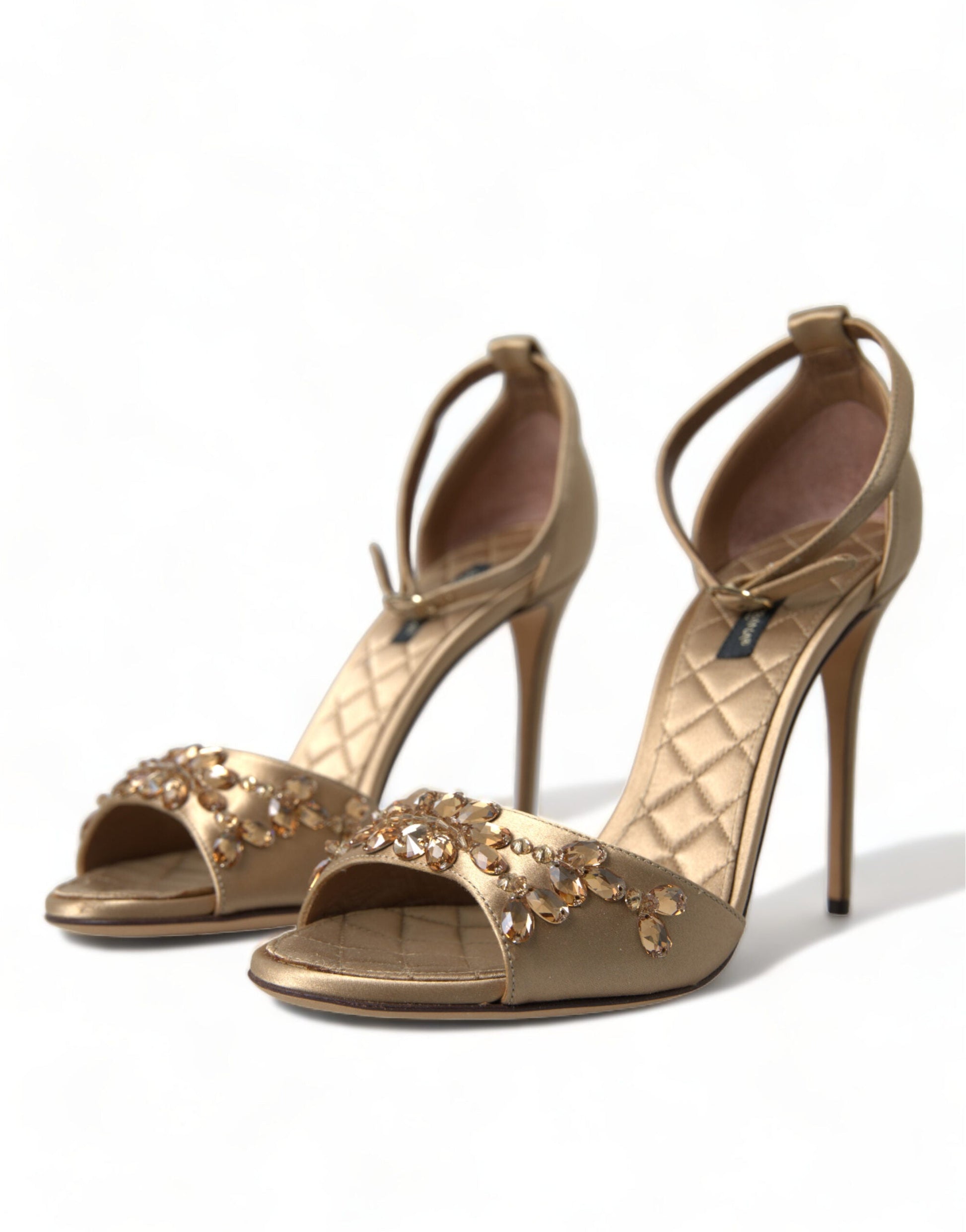 Dolce & Gabbana Crystal Embellished Heel Sandals - EU37/US6.5