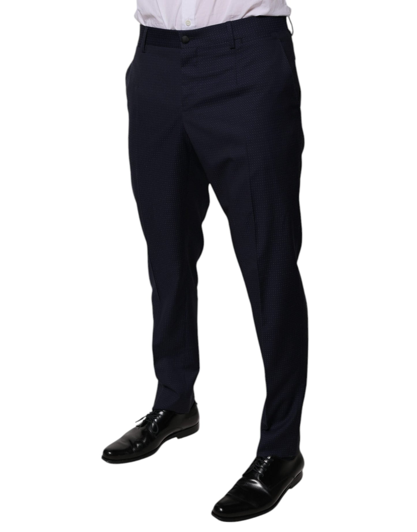 Dolce & Gabbana Dark Blue Cotton Men Dress Pants - IT46 | S