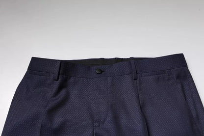 Dolce & Gabbana Dark Blue Cotton Men Dress Pants - IT46 | S