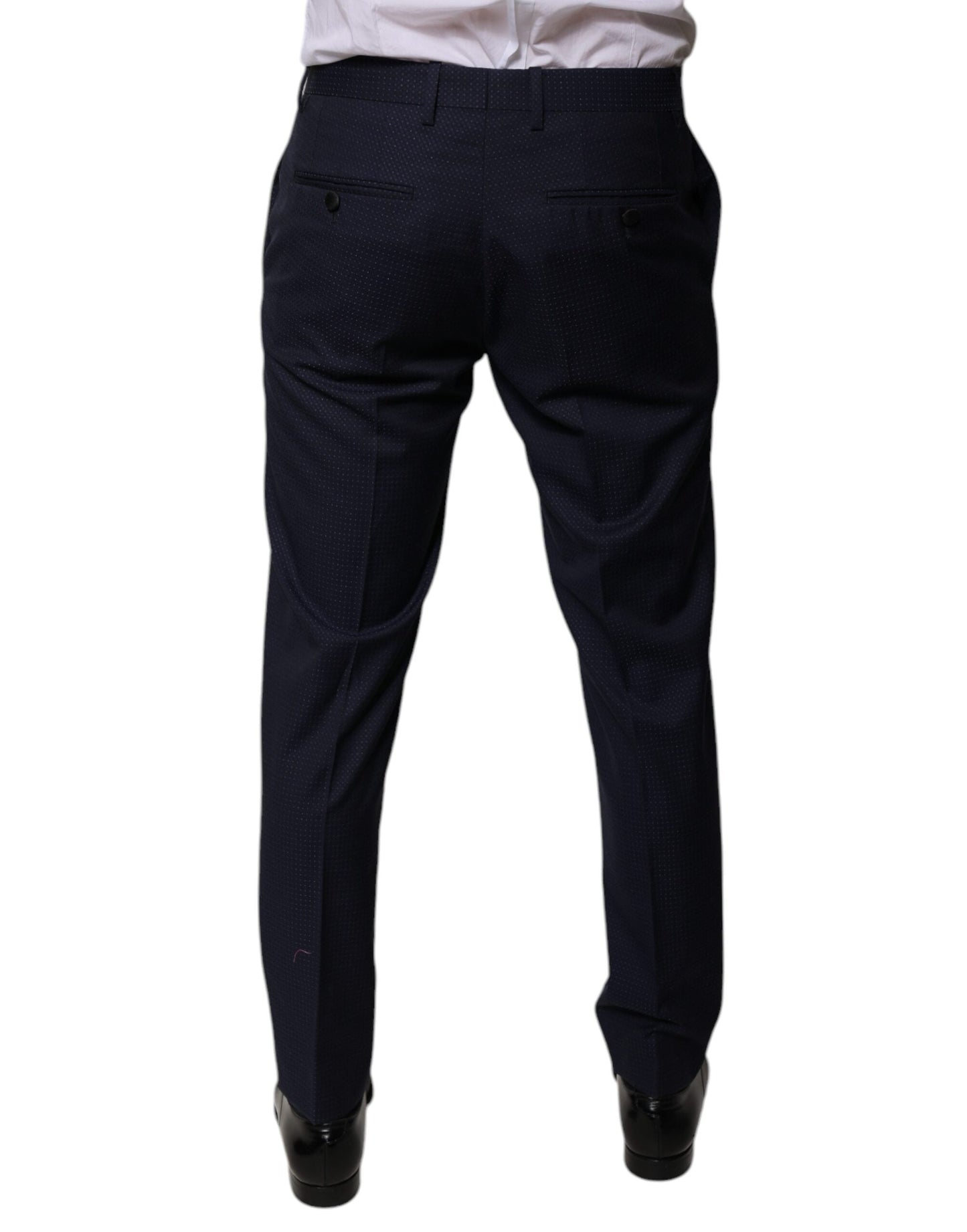 Dolce & Gabbana Dark Blue Cotton Men Dress Pants - IT46 | S