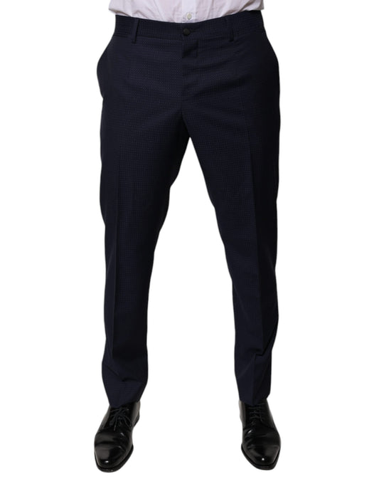 Dolce & Gabbana Dark Blue Cotton Men Dress Pants - IT46 | S