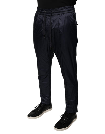 Dolce & Gabbana Dark Blue Cotton Skinny Sweatpants Pants - IT48 | M