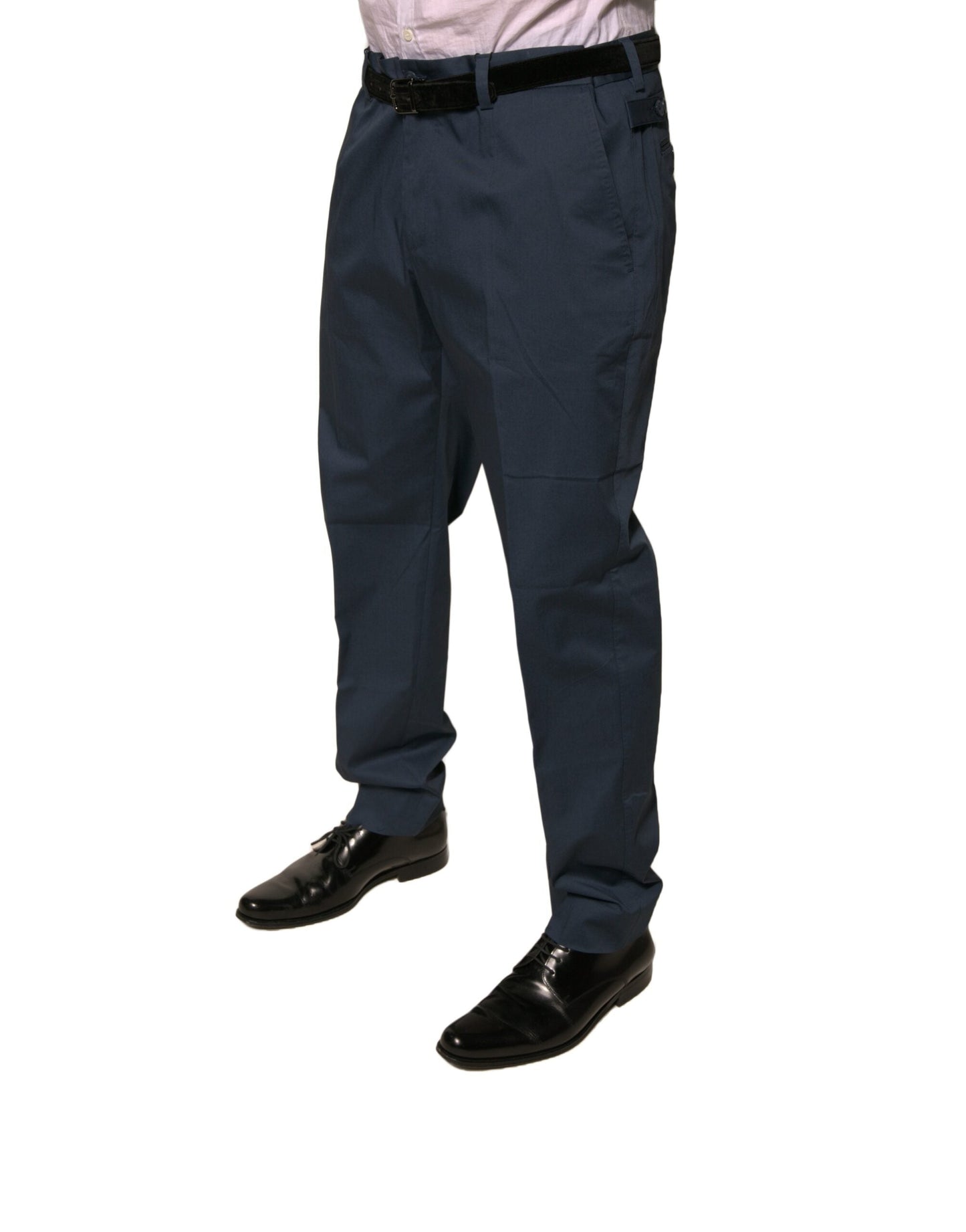 Dolce & Gabbana Dark Blue Cotton Stretch Skinny Men Dress Pants