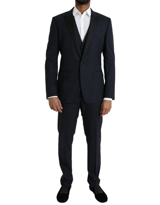 Dolce & Gabbana Dark Blue MARTINI Wool Formal 3 Piece Suit - IT50 | L