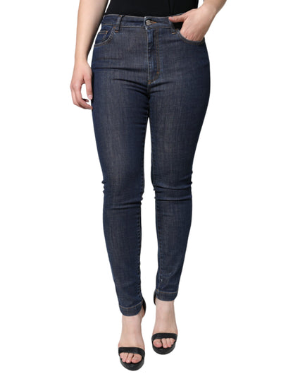 Dolce & Gabbana Dark Blue QUEEN Cotton Skinny Denim Jeans - IT42|M