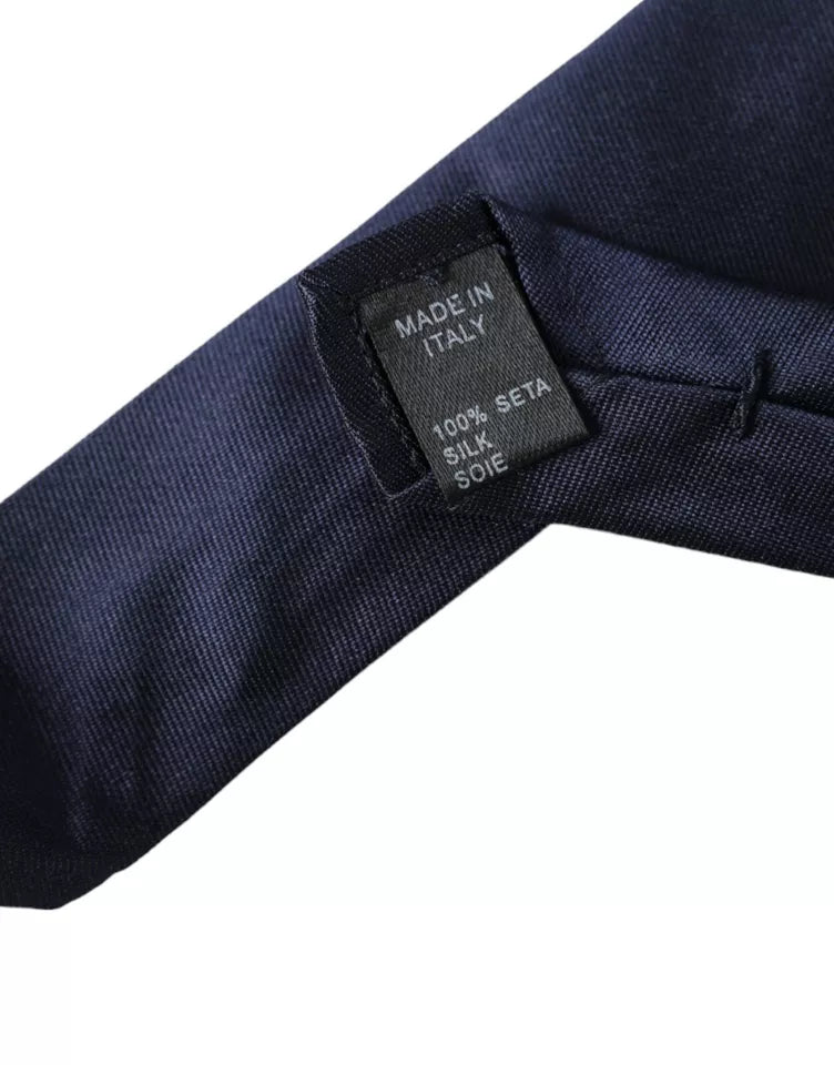 Dolce & Gabbana Dark Blue Silk Skinny Adjustable Tie