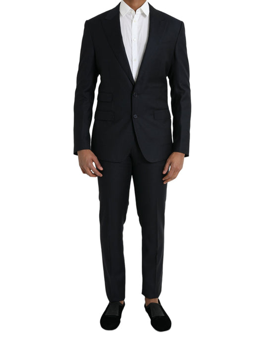 Dolce & Gabbana Dark Blue Wool NAPOLI Formal 2 Piece Suit - IT48 | M