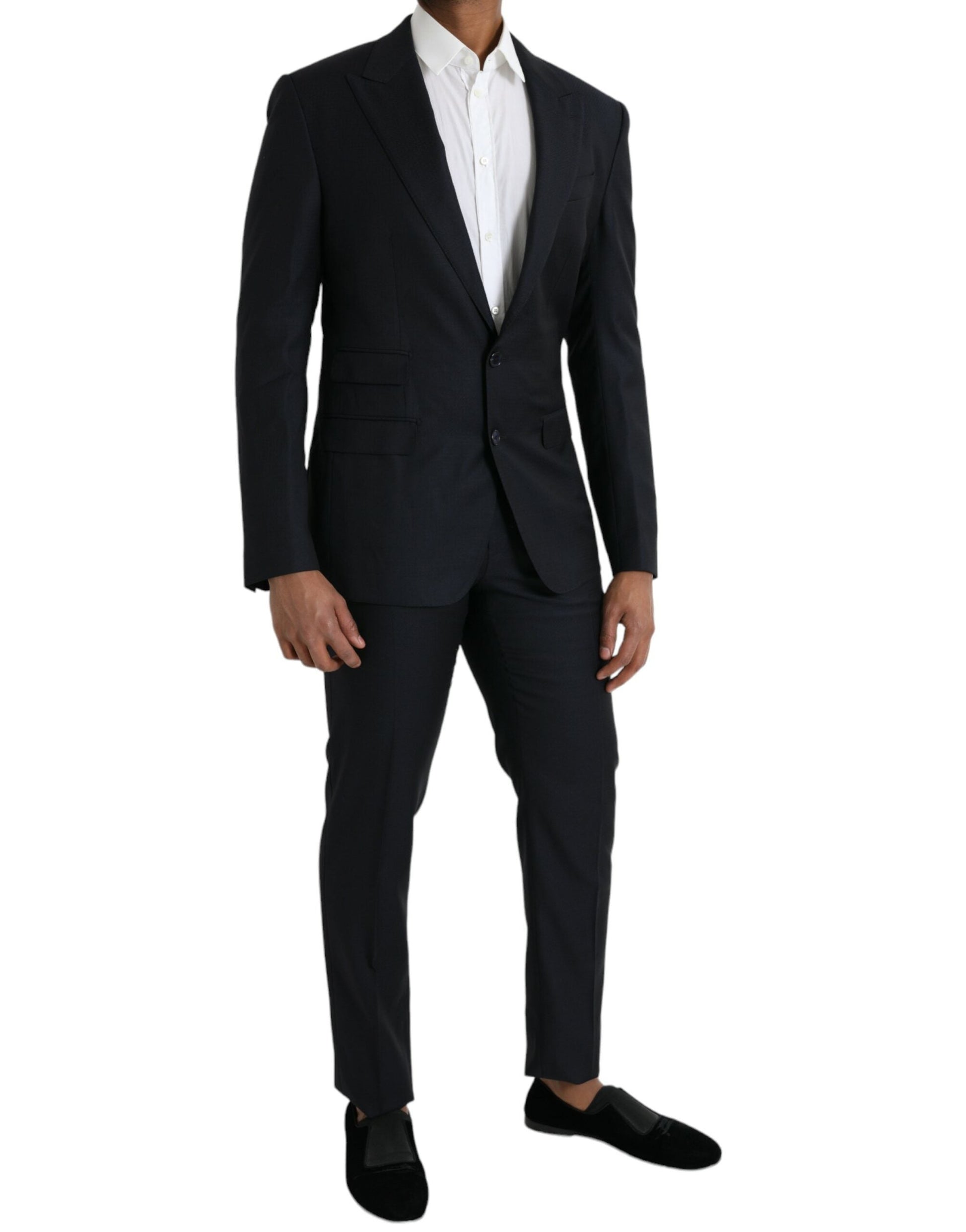 Dolce & Gabbana Dark Blue Wool NAPOLI Formal 2 Piece Suit - IT48 | M