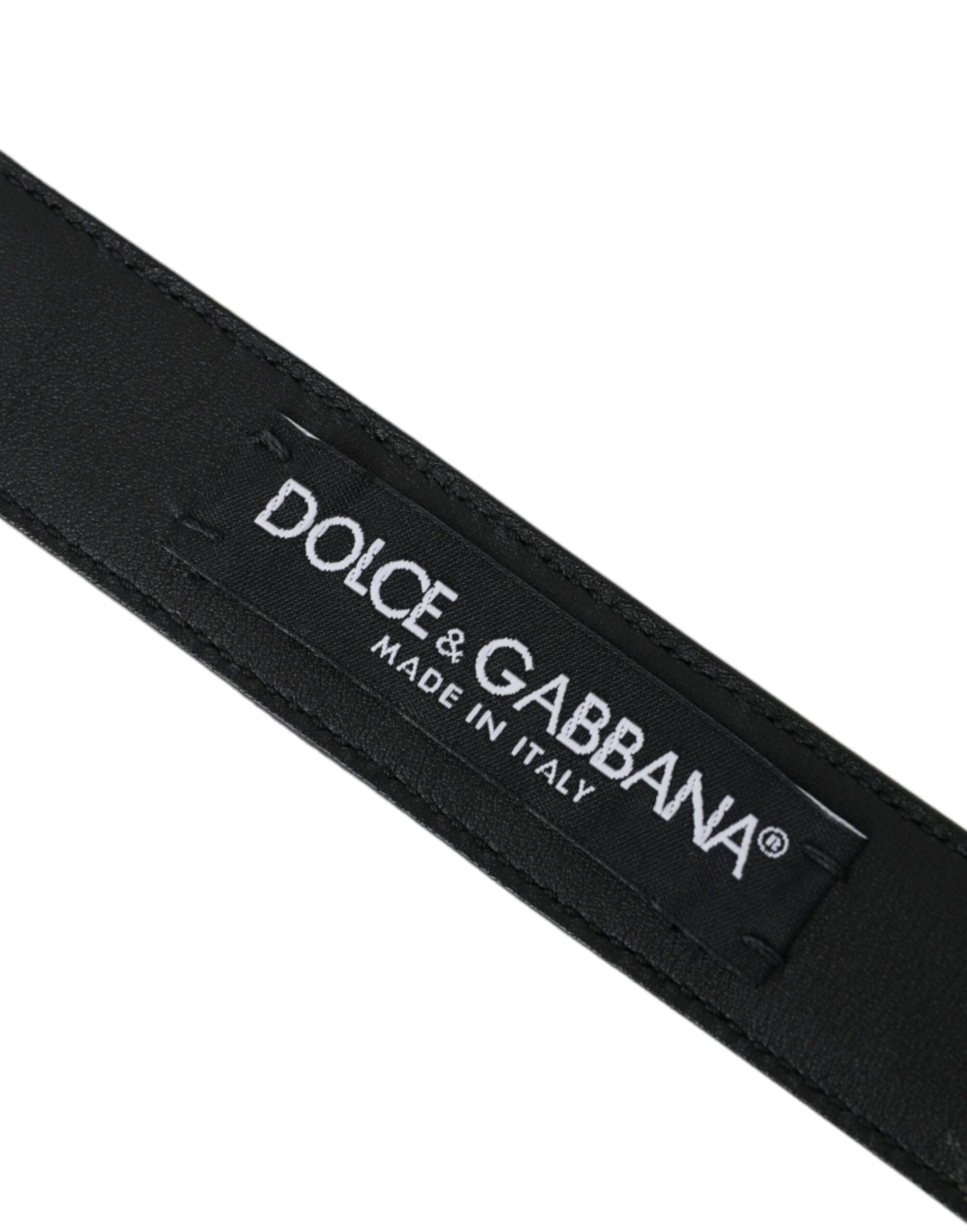 Dolce & Gabbana Dark Brown Perforated Leather Metal Buckle Belt Men - 85 cm / 34 Inches