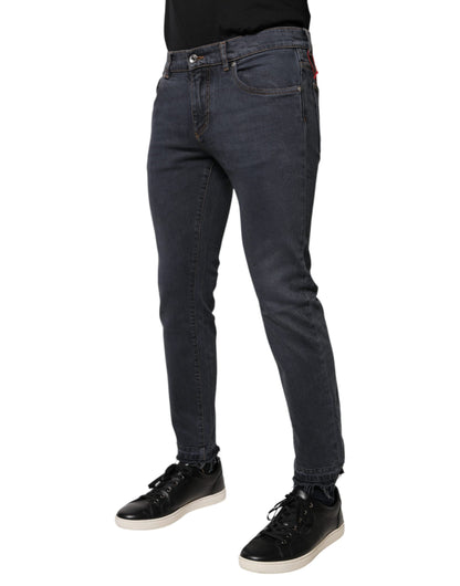 Dolce & Gabbana Dark Gray Cotton Skinny Denim Jeans - IT48 | M