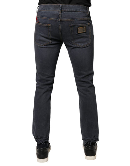 Dolce & Gabbana Dark Gray Cotton Skinny Denim Jeans - IT48 | M