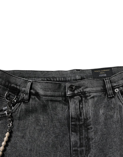 Dolce & Gabbana Dark Gray Cotton Skinny Denim Jeans - IT56 | XXL