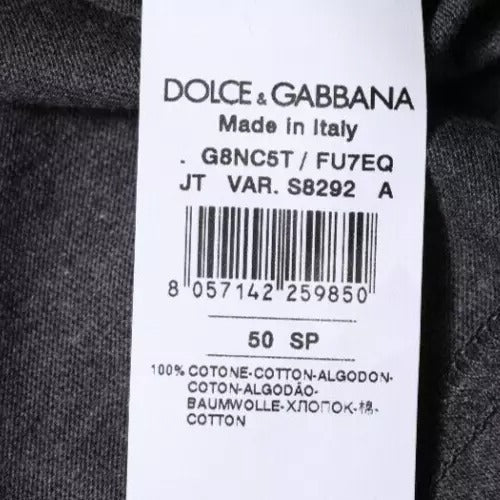 Dolce & Gabbana Dark Gray Crew Neck Short Sleeves T-shirt - IT50 | L