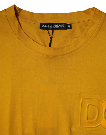 Dolce & Gabbana Dark Yellow Logo Crew Neck Short Sleeves T-shirt - IT46 | S