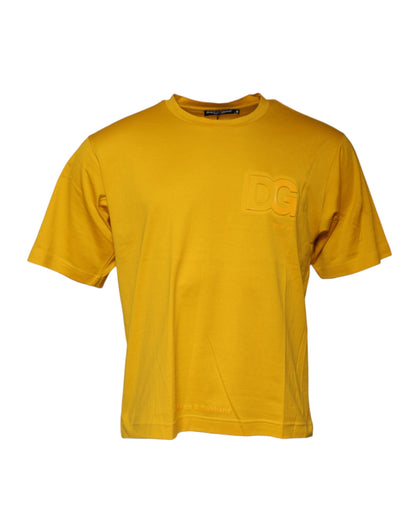 Dolce & Gabbana Dark Yellow Logo Crew Neck Short Sleeves T-shirt - IT46 | S